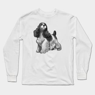 Dog - Cocker Spaniel - Black and White Long Sleeve T-Shirt